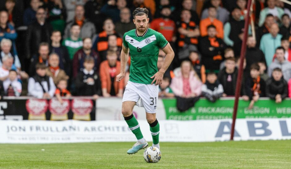 Dundee United's Declan Gallagher in action against Arbroath