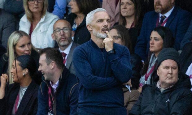 Jim Goodwin watches Dundee United defeat Arbroath