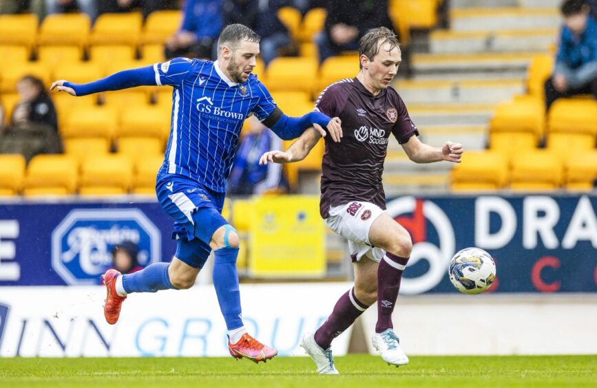 St Johnstone's Drey Wright in action against Hearts.