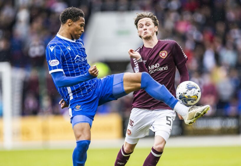 St Johnstone's Dare Olufunwa in action against Hearts.