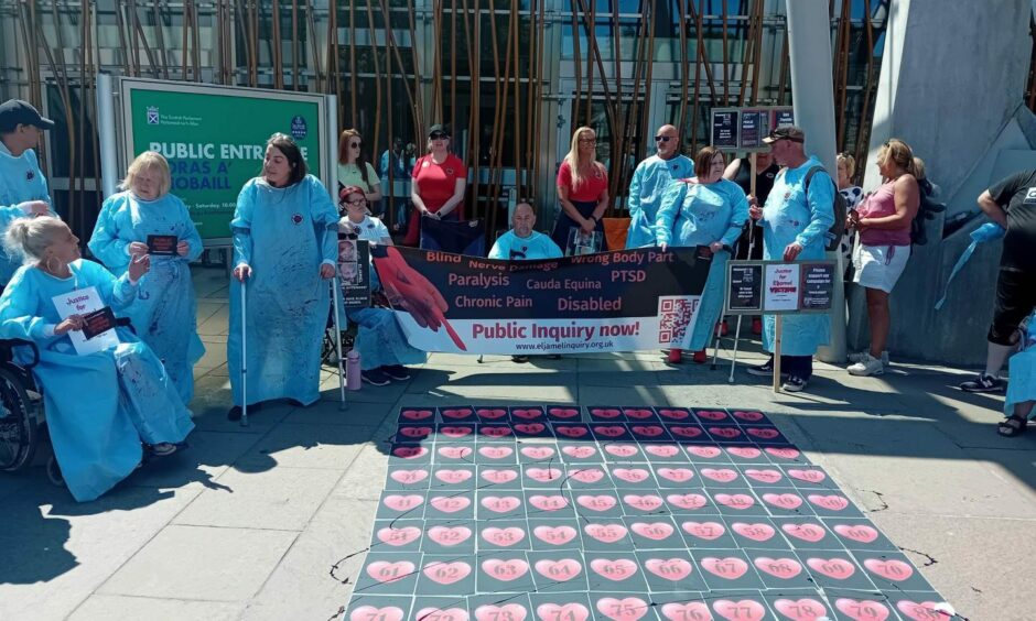 Victims of Professor Sam Eljamel protested outside Holyrood.