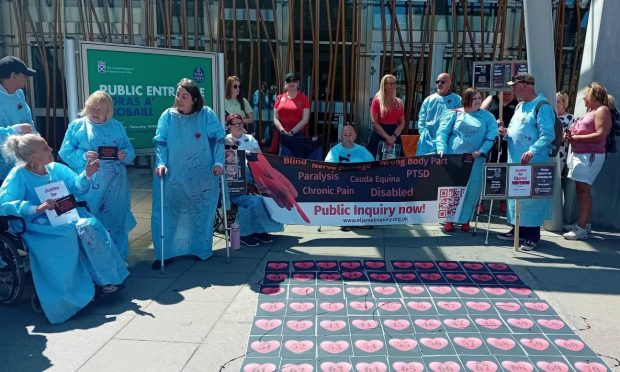 Victims of Professor Sam Eljamel protested outside Holyrood.