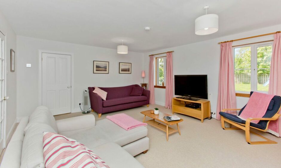 The living room in 2 Lumbo Farm Steadings near St Andrews.