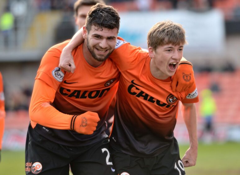 Nadir Ciftci, left, and Ryan Gauld during their time at Dundee United 