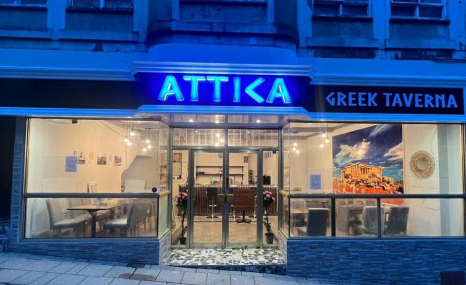 The front of Attica Greek Taverna in Dunfermline.