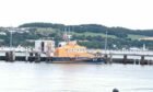 Lifeboat at Broughty Ferry after swimmers were swept away.
