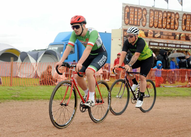 Cyclists at the Inverkeithing Highland Games