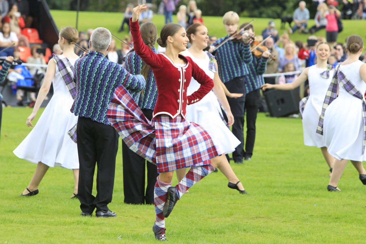 Shetland Fiddlers and Julie Young dancers at the 2023 event