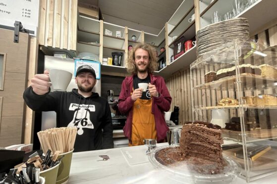 John Sullivan (Left) and John Murdoch-Paul have opened the Couple O' Mugs cafe in Kirkcaldy.