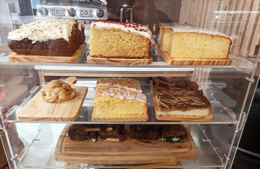 Some of the cakes on offer at new Kirkcaldy coffee shop Couple O' Mugs in Olympia Arcade.