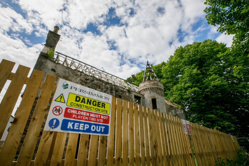 A sign saying construction is in progress has been in place for two years. 