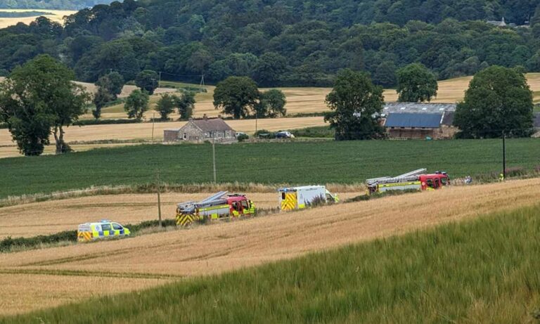 Two men taken to hospital after crash on B940 near Cupar