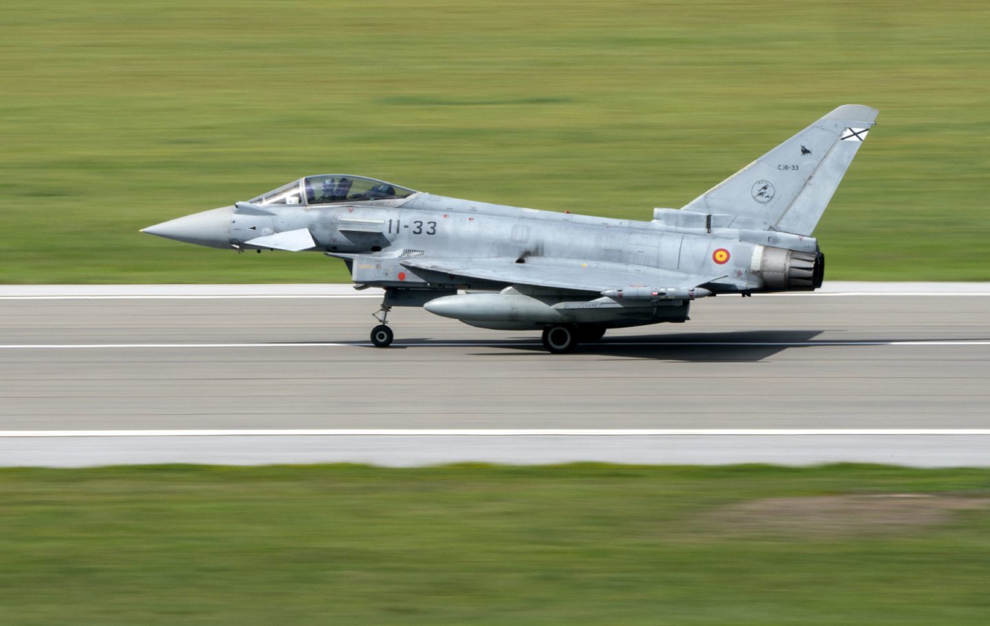 A Typhoon taking off.