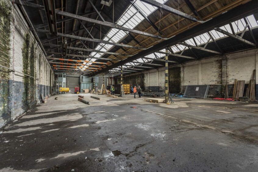 The current interior of the site for the new Dundee Museum of Transport. 