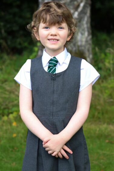 Fife youngster Erin was excited about her first day at Newport Primary School. 