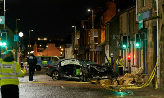 The aftermath of the crash on Grant Street in Inverness. Image: Jasperimage