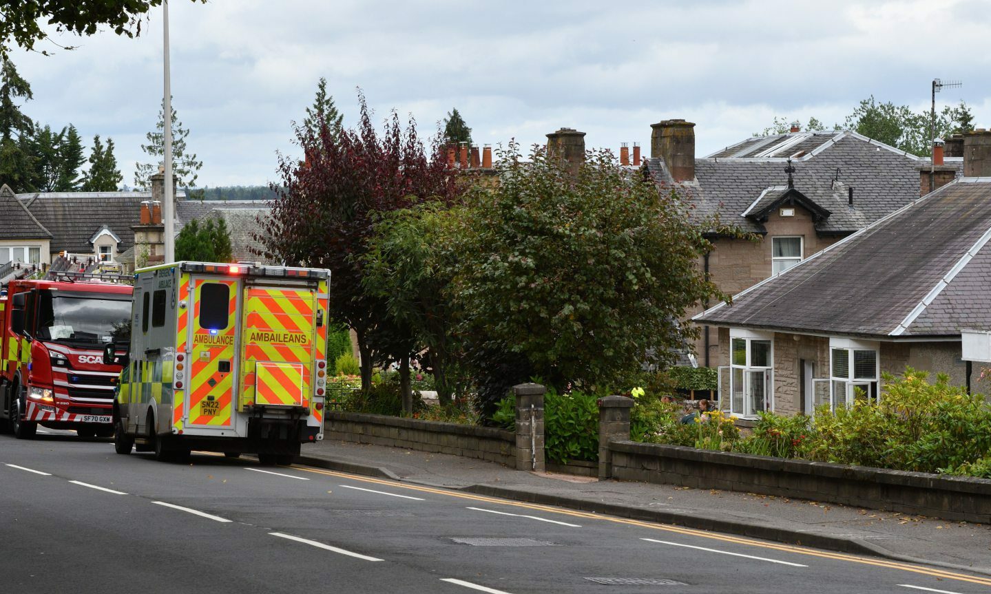 Emergency services attending a property in Perth following a small fire.