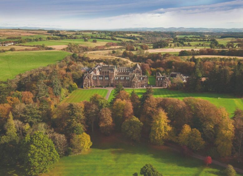 Aerial photo of Glenalmond College which provides support for parents in the UK