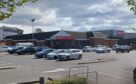 Home Bargains store in Leven, Fife where tow people were struck by a car.
