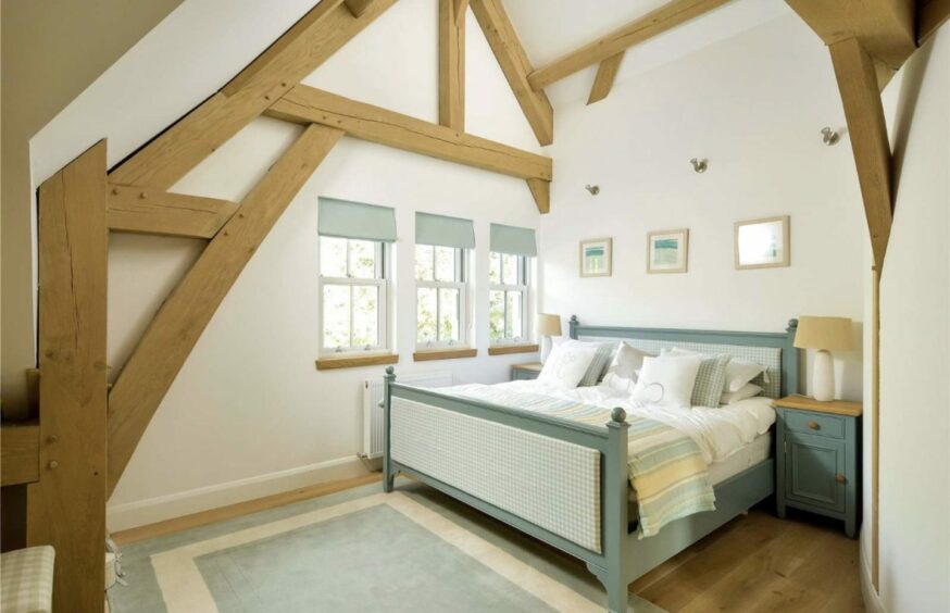 A spacious bedroom that can be used for family or guests. 