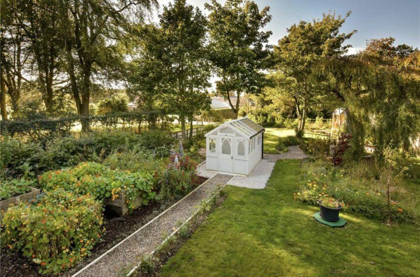 The greenhouse comes with a garden store.