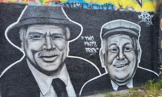 Still game characters Jack and Victor graffiti in Dundee