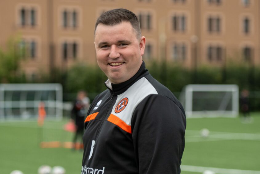 Dundee United women's boss Graeme Hart, pictured at Gussie Park.