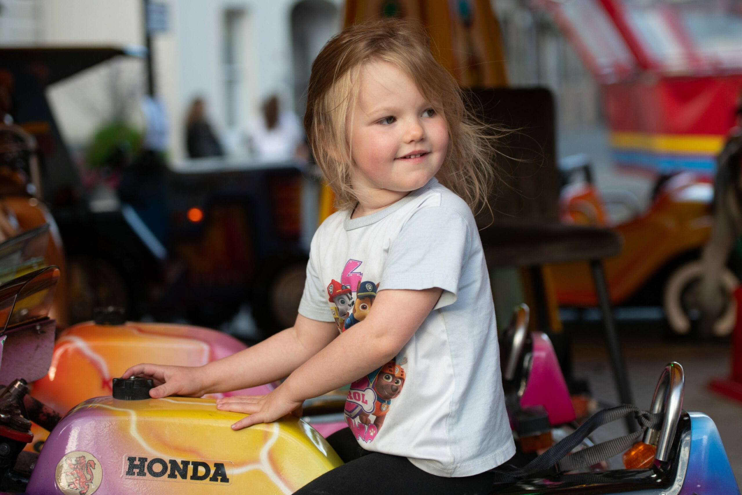 Liana Lee enjoyed her turn on one of the rides at the Lammas Market, Market Street, St Andrews.