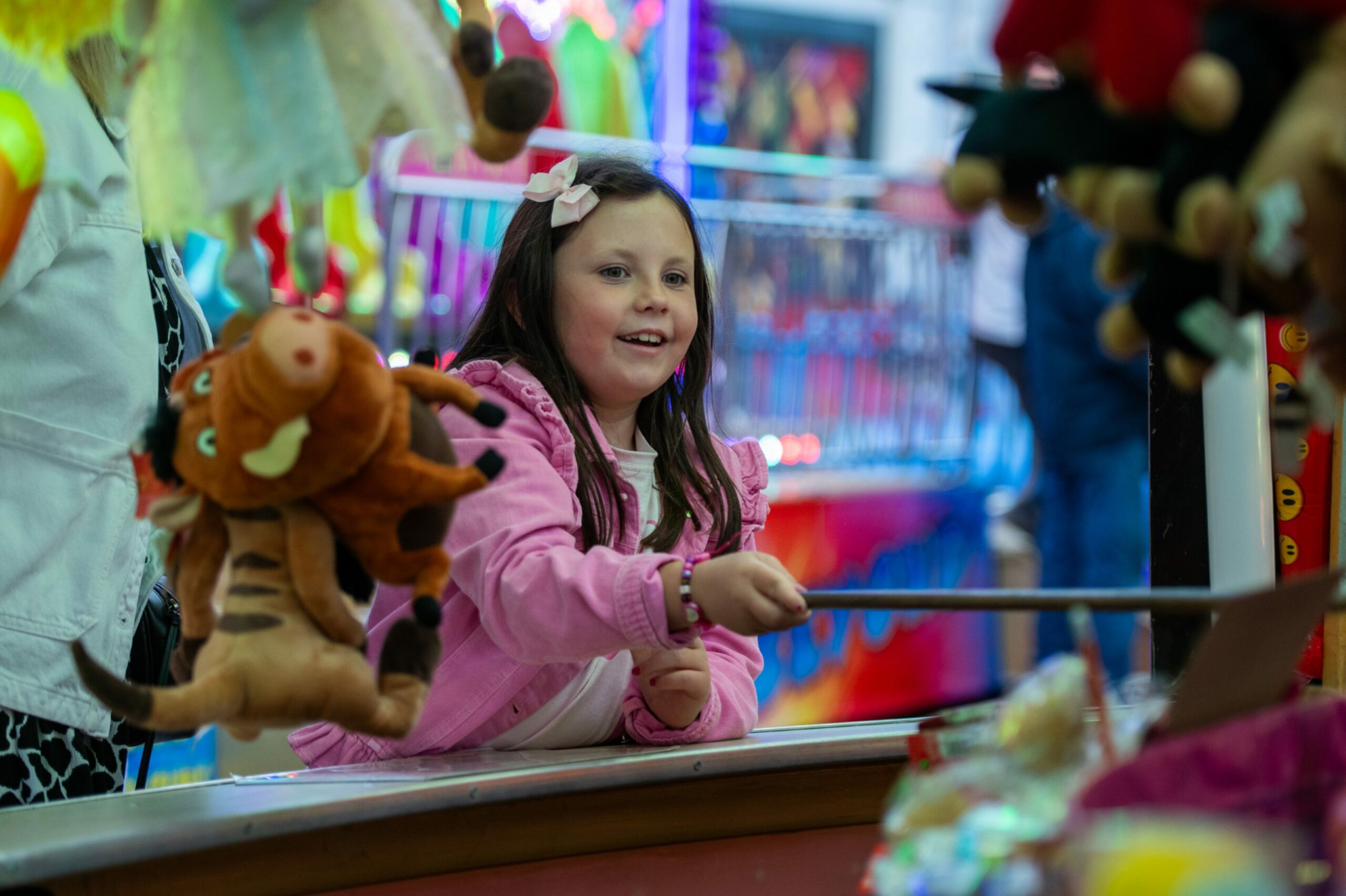 Olivia Hartley hooked a duck to win a prize at the Lammas Market, Market Street, St Andrews.