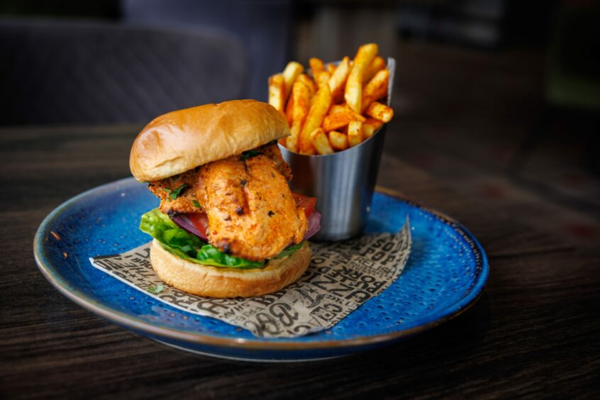The Chicken tikka burger served at the Bombay Club inside the Glendevon Hotel in Auchterarder.