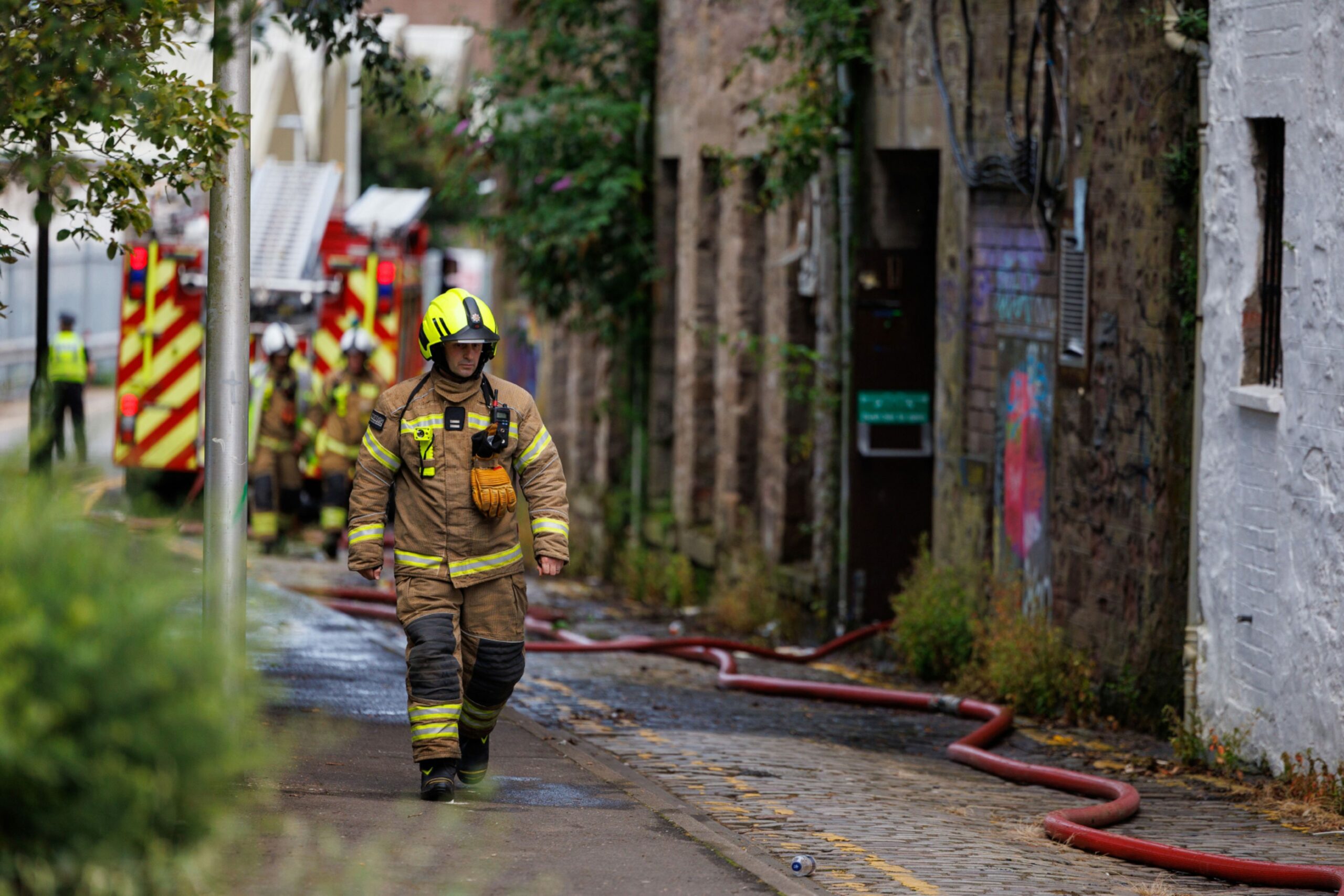 Fire crews tackling the blaze at Lyrics bar