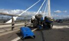 The tractor that came off the back of the lorry on the Queensferry Crossing