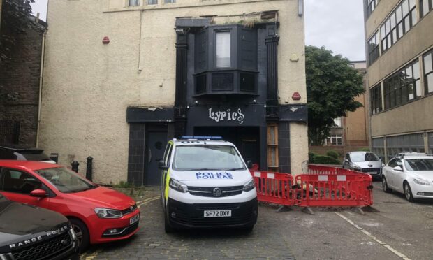 Police on St Andrew's Lane, Dundee.