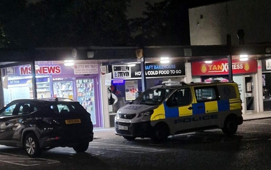 Police called after break-in at MS news in Campfield Square Broughty Ferry.