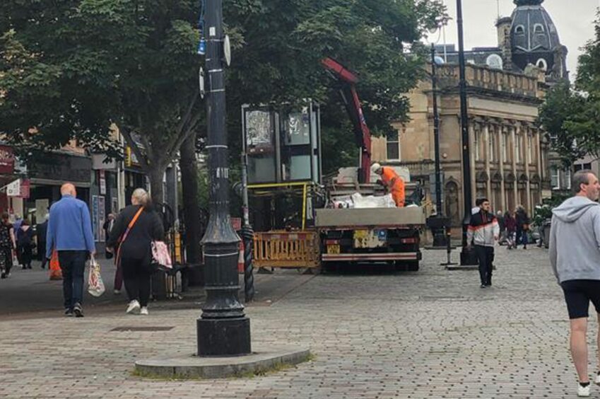 More phone boxes being taken away on High Street in Dundee