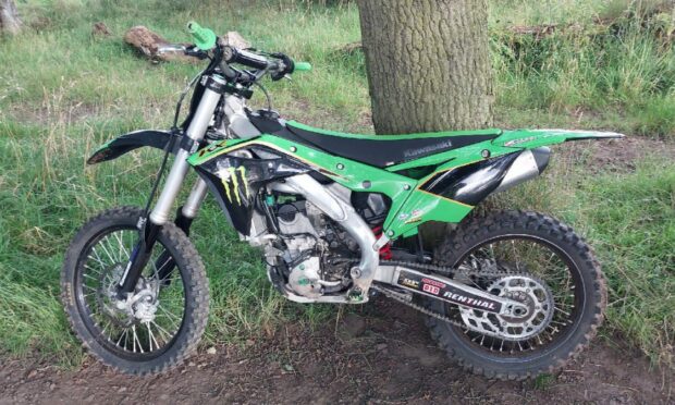 Motorcycle in Shanwell Woods, Carnoustie.