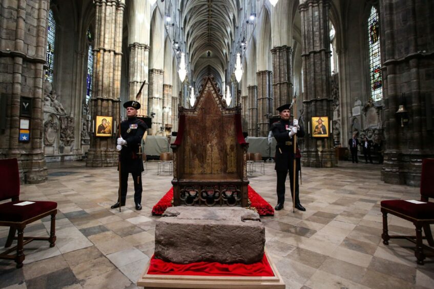 The Stone of Destiny in Westminster Abbey for King Charles III's coronation