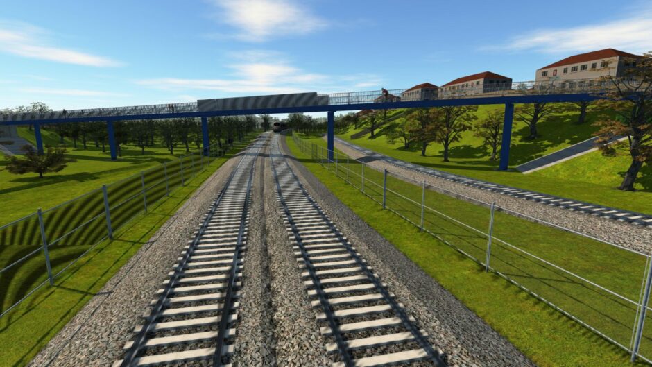 The proposed Levenmouth rail bridge looking west. 