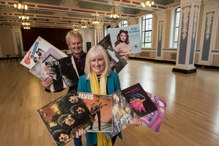 George Robertson with Susan Gillan, manager of the Caird Hall, before the last Dundee Record fair was held in October 2022.