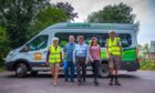 Members of the Glenfarg Community Transport Group in front of their minibus