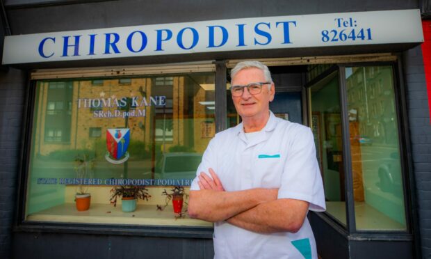 Thomas Kane is retiring after 31 years as a self-employed chiropodist. Image: Steve MacDougall/DC Thomson