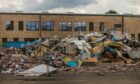 The demolished former North Muirton school building is in front of the new Riverside Primary School.