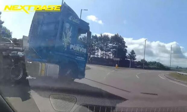 The near miss involving a learner driver at Crossgates Roundabout in Fife.