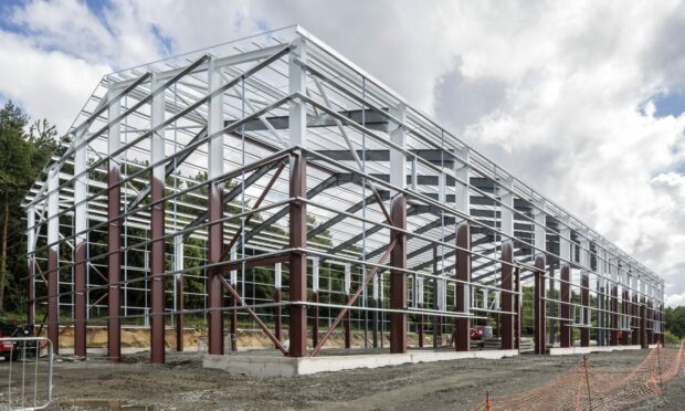 The frame of the new whisky warehouse in Glenrothes. Image: Scotch Whisky Investments