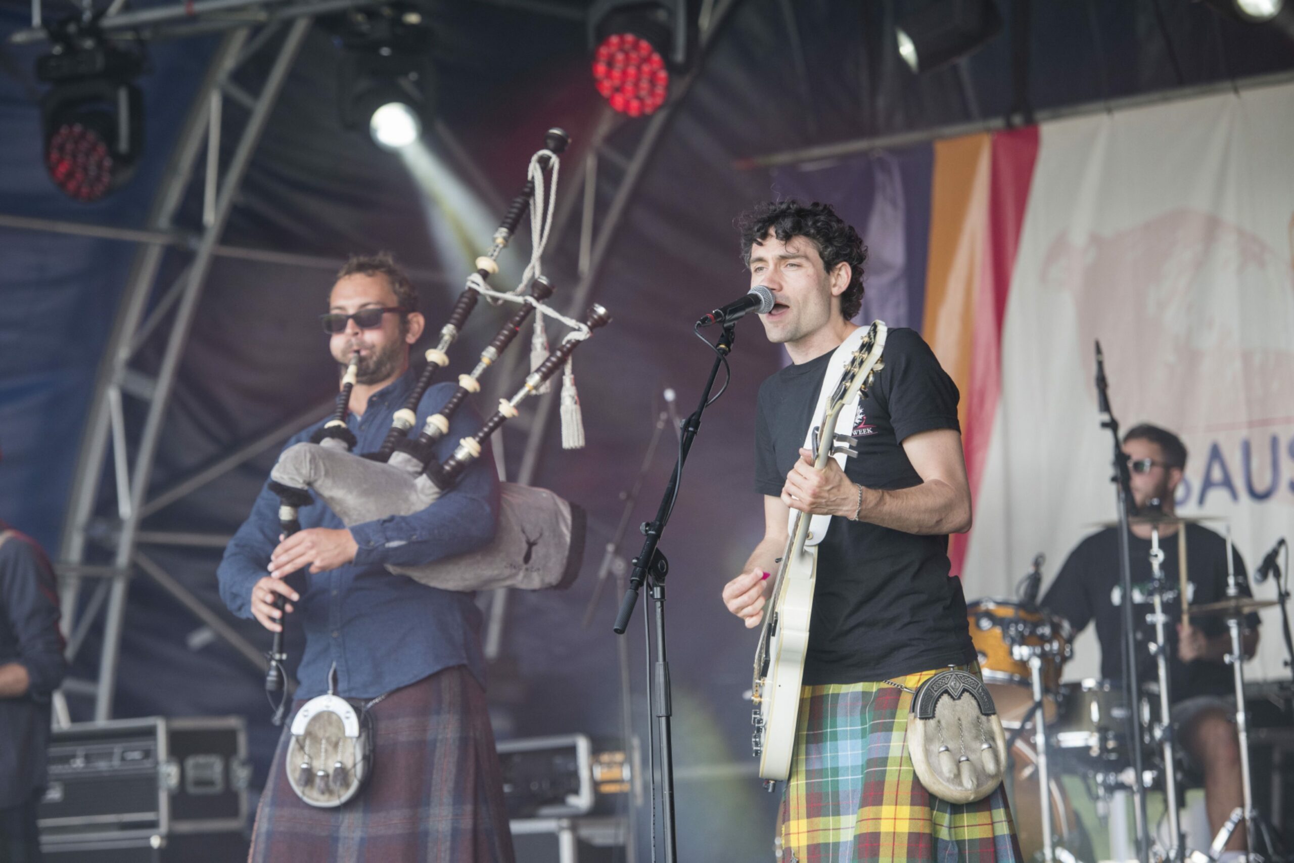 Gleadhraich on stage at the Sausage and Cider Festival at Dundee's Slessor Gardens.