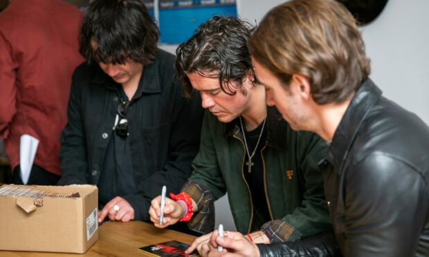 Fans turn out for The View signing their new album at Assai Records in Dundee,