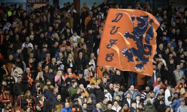 Dundee United supporters pictured at Tannadice
