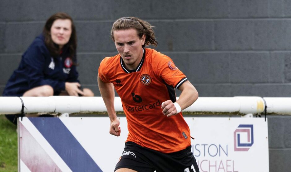Logan Chalmers in action for Dundee United against Spartans
