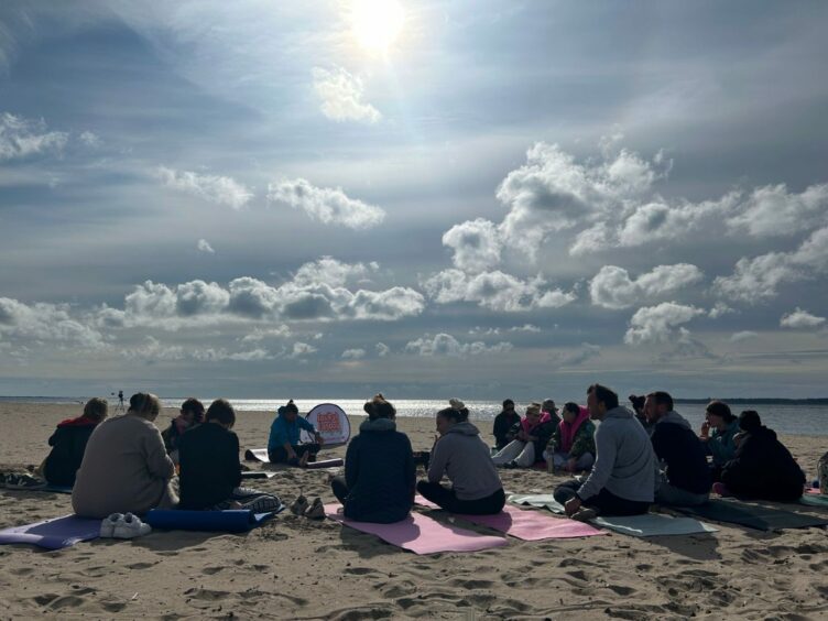 Soulful Sunday participants at Broughty Ferry beach. 