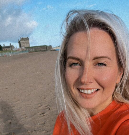 Lesley Monaghan at Broughty Ferry beach.